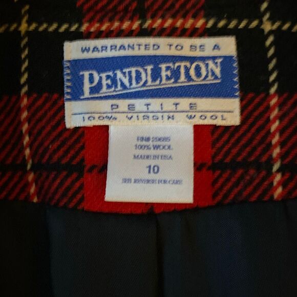 Vintage Pendleton Blazer Tartan Plaid Size 10 100% Wool Gold Buttons Jacket USA - Picture 5 of 7